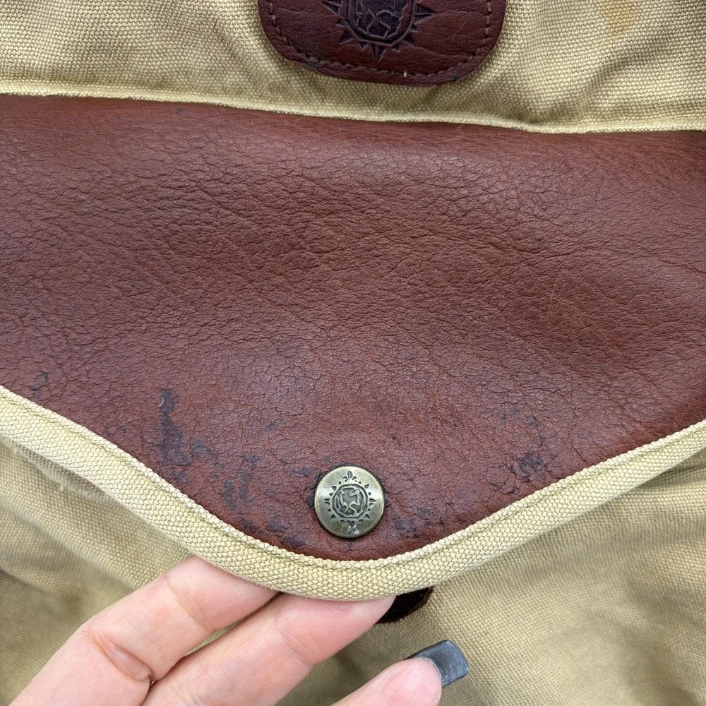 Buffalo Jackson Tote Mens Canvas Leather Travel Bag Commuter Safari Duffle